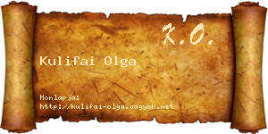 Kulifai Olga névjegykártya